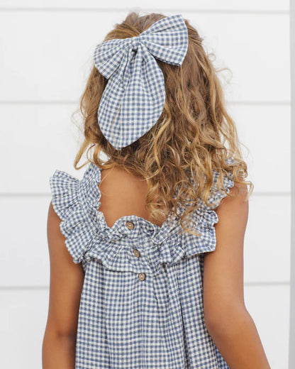 Lennon Dress - Marine Gingham
