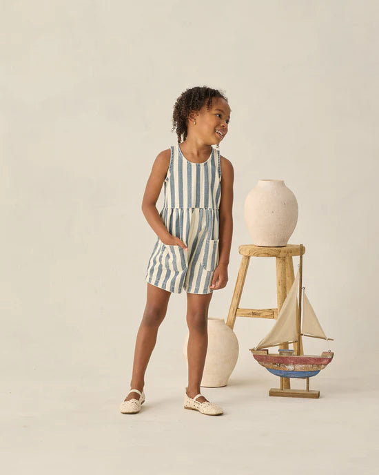 Dani Romper - Navy Stripe
