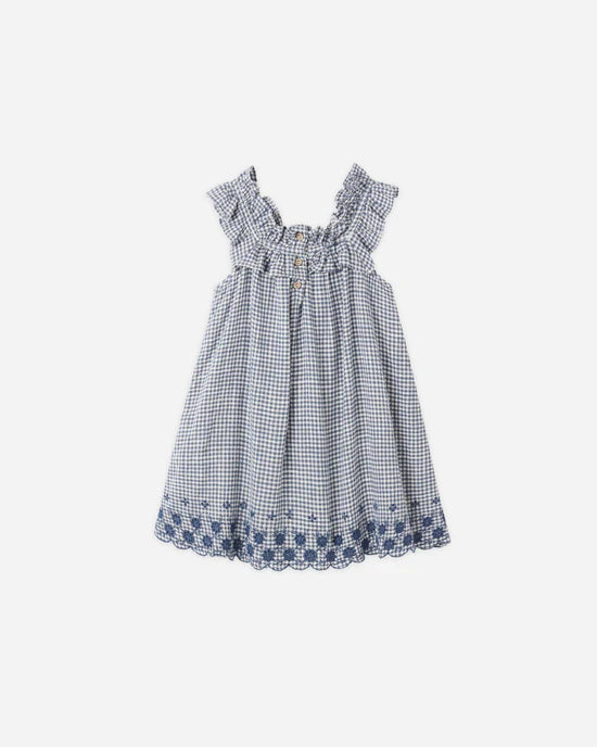 Lennon Dress - Marine Gingham