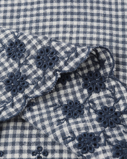 Lennon Dress - Marine Gingham