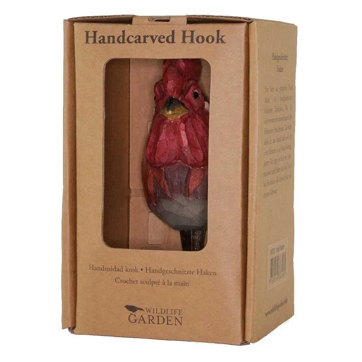 Hand-Carved Rooster Hook