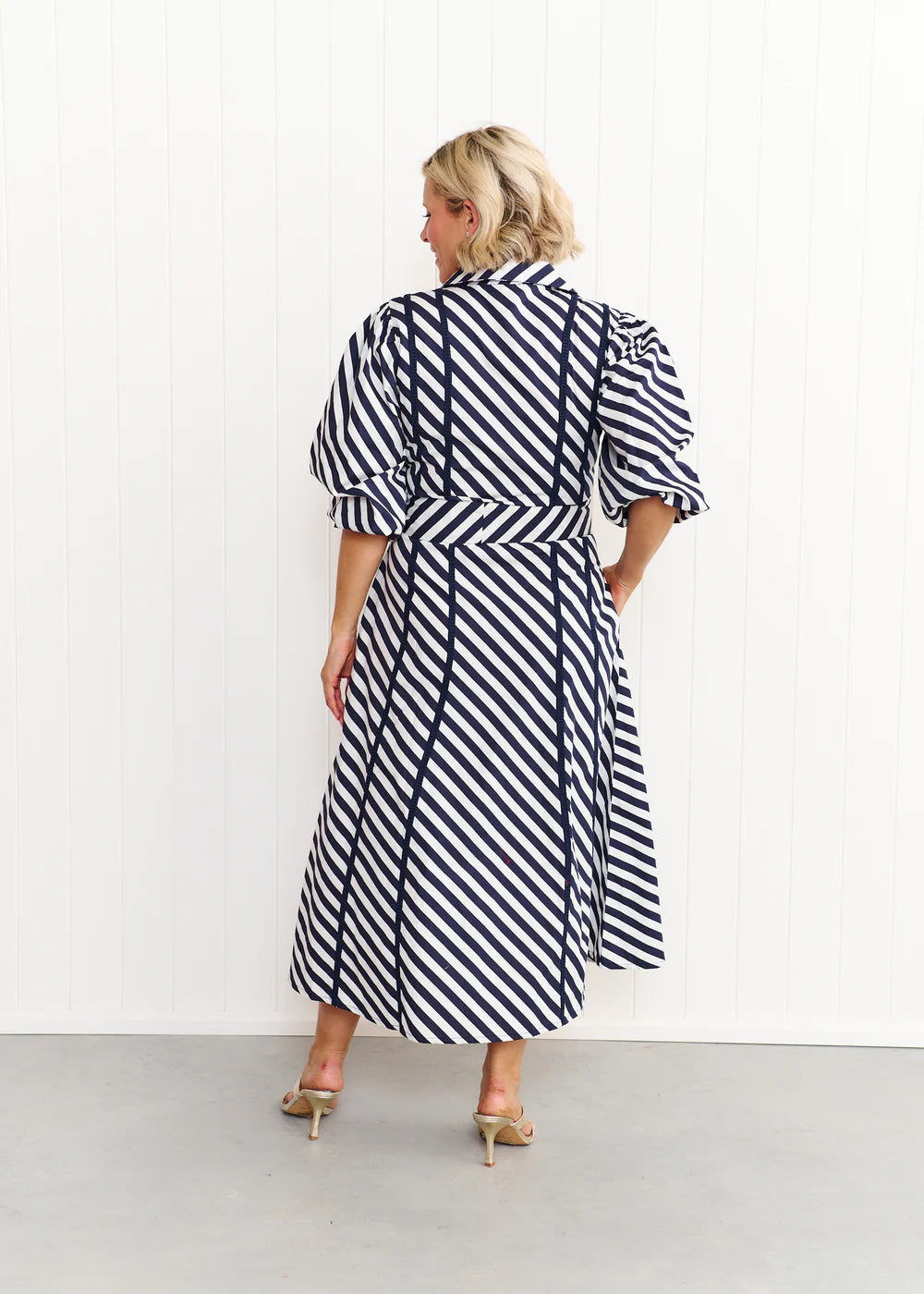 Liv & Milly Sienna Dress - Navy & White Stripe