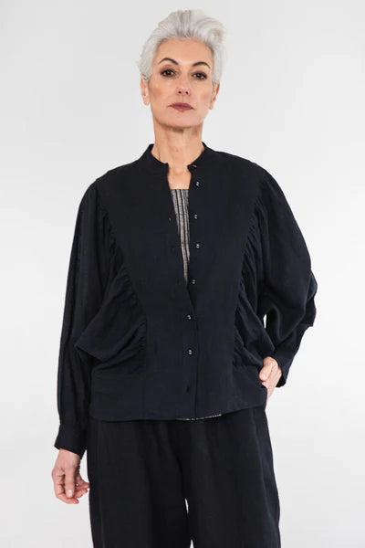 Eva's Sunday Ida Linen Blouse - Black