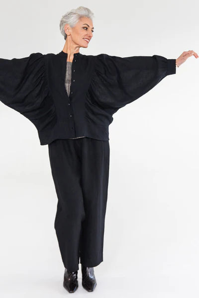 Eva's Sunday Ida Linen Blouse - Black