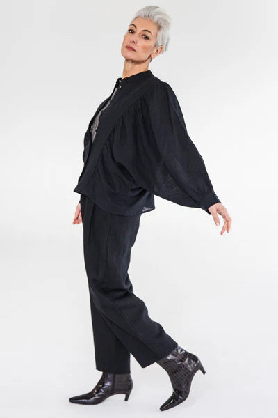 Eva's Sunday Ida Linen Blouse - Black