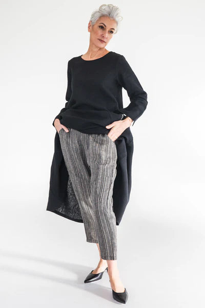 Eva's Sunday Clover Pant - Raven Stripe