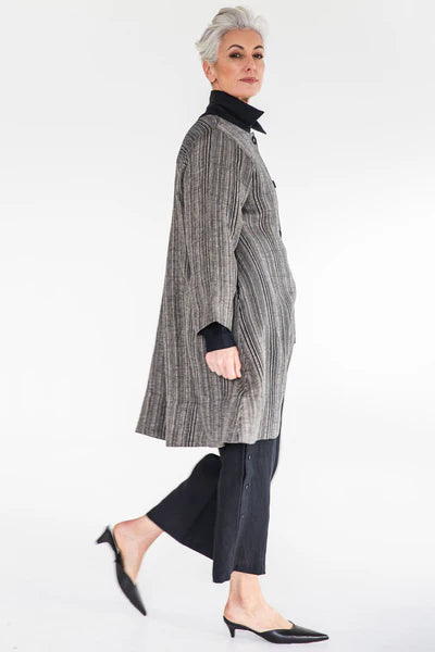 Eva's Sunday Rosalie Linen Jacket - Raven Stripe