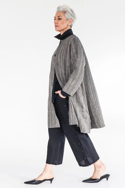 Eva's Sunday Rosalie Linen Jacket - Raven Stripe