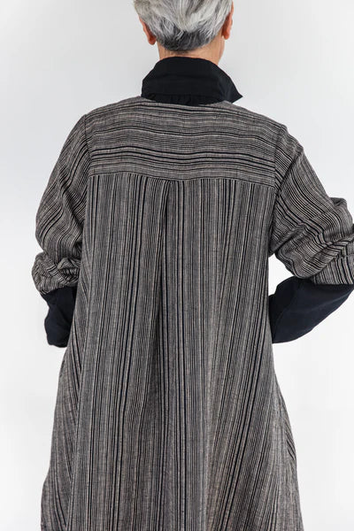 Eva's Sunday Rosalie Linen Jacket - Raven Stripe