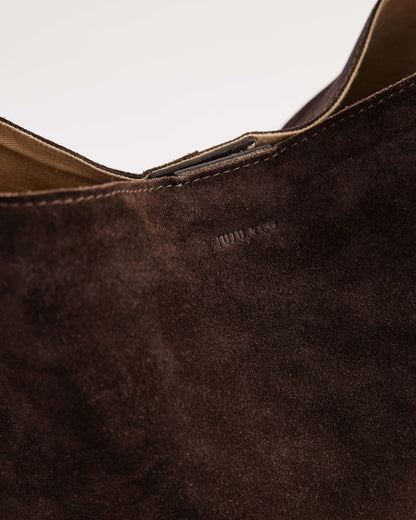 Juju & Co. Suede Cabas Shoulder Bag - Chocolate