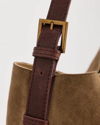 Juju & Co. Suede Cabas Shoulder Bag - Chestnut