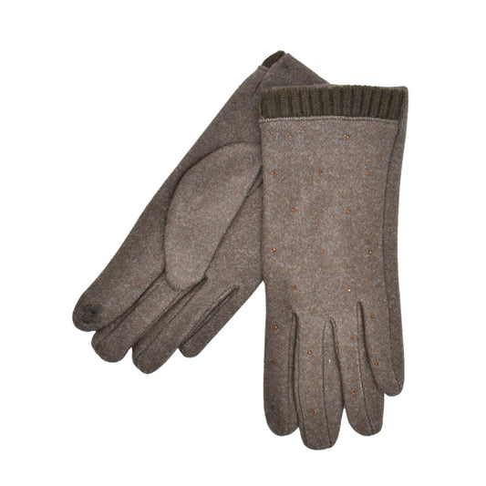 Crystal Dot Gloves - Chocolate