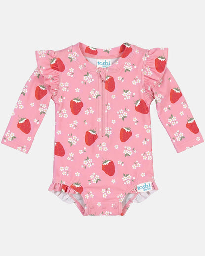 Swim Onesie L/S Twinkle Strawberry