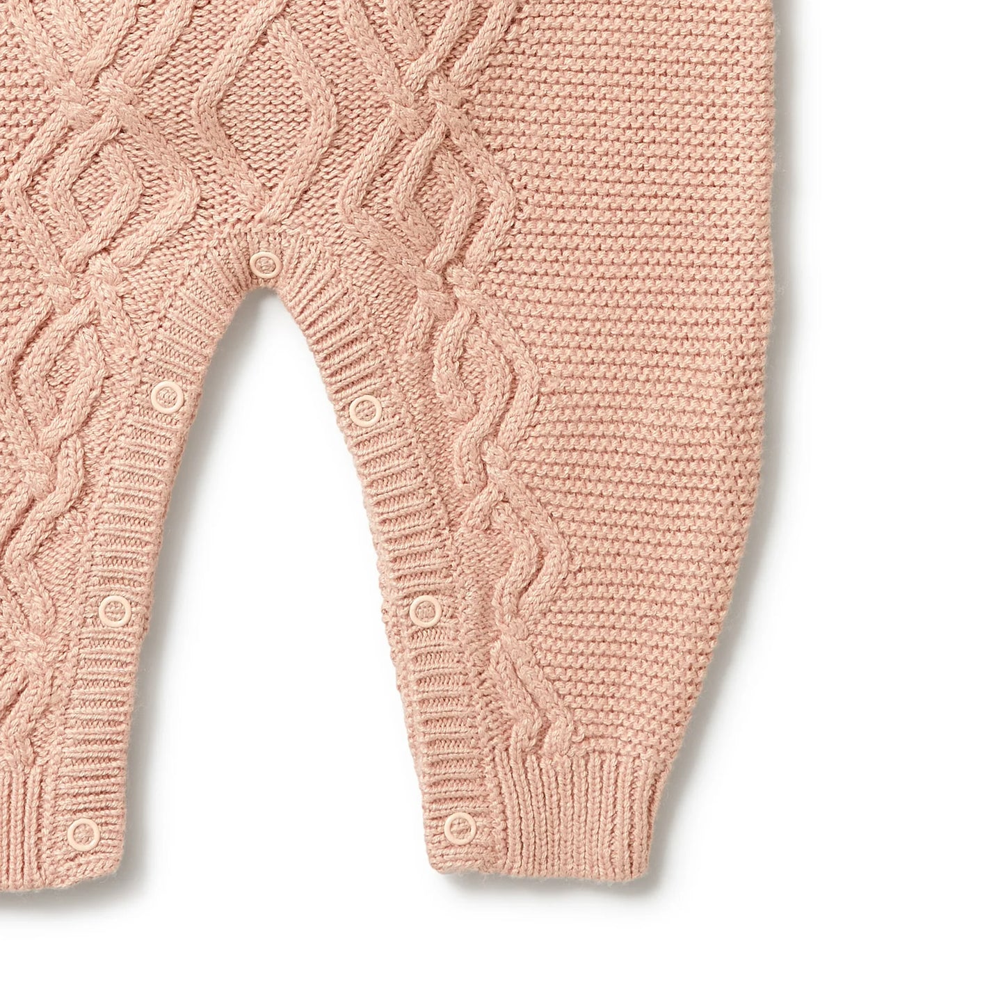 Knitted Cable Growsuit | Rose