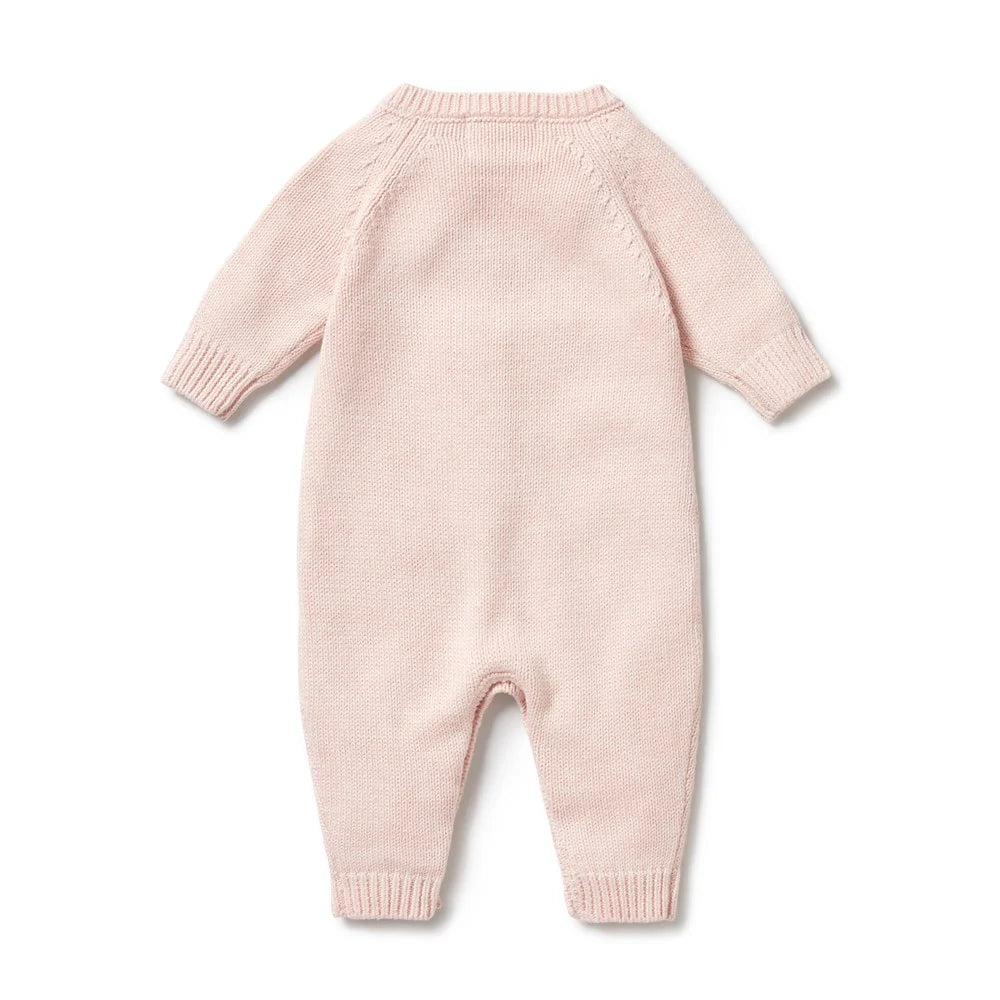 Knitted Cable Growsuit | Pink