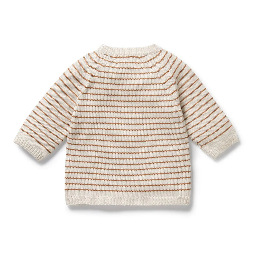 Wilson & Frenchy Cinnamon Stripe Organic Knitted Kimono Cardigan