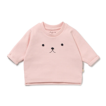 Strawberry Cream Organic Rib Long Sleeved Top