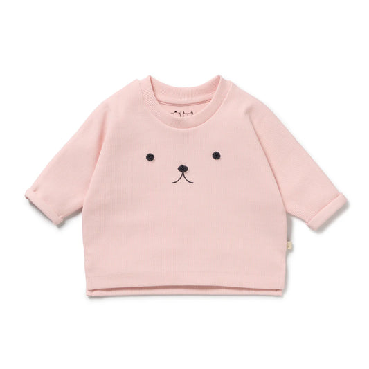 Strawberry Cream Organic Rib Long Sleeved Top