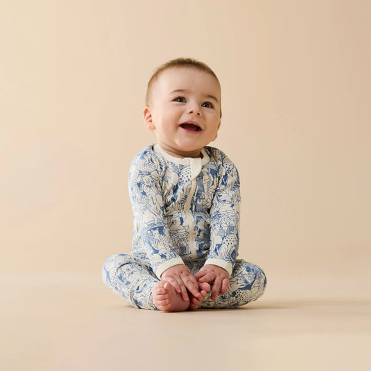 Woodland Adventures Organic Zipsuit with Feet