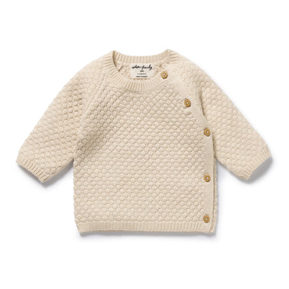 Cream Organic Knitted Bubble Kimono Cardigan