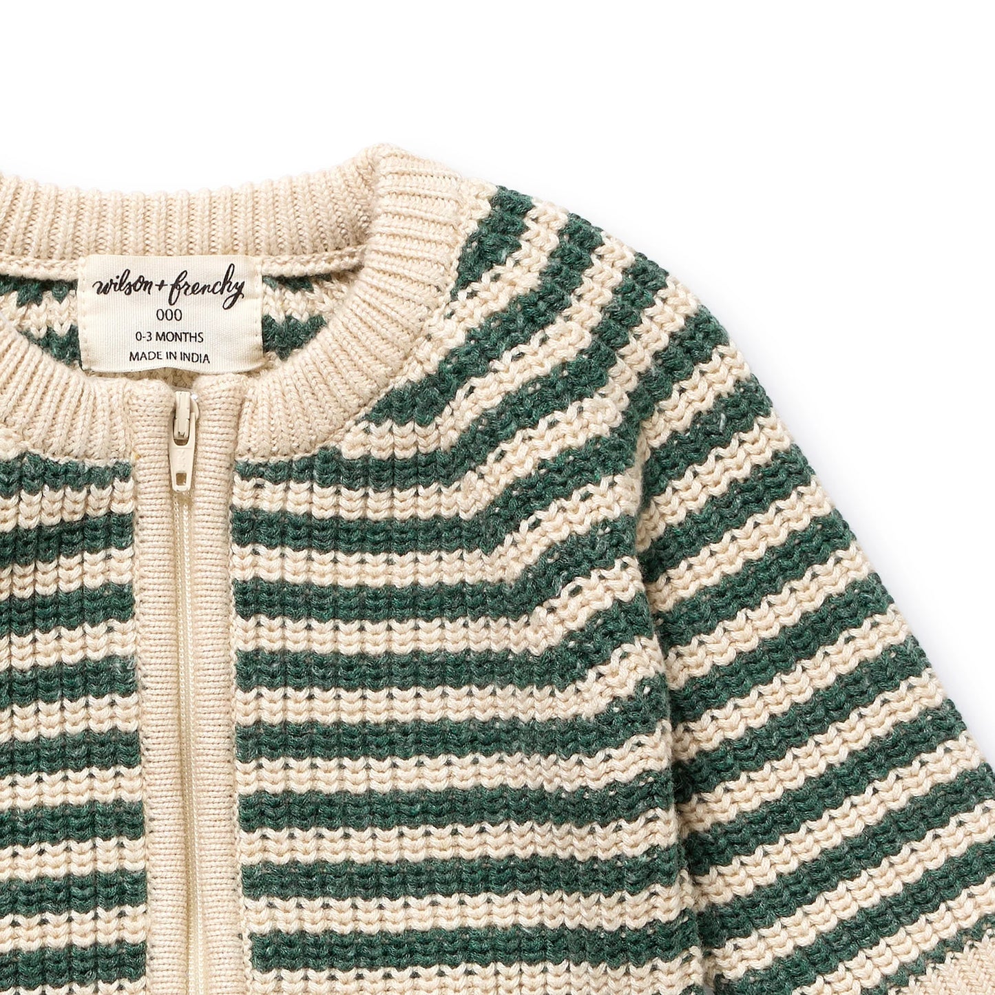 Clover Organic Knitted Stripe Growsuit