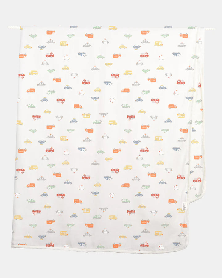 Toshi Muslin Wrap- Working Wheels