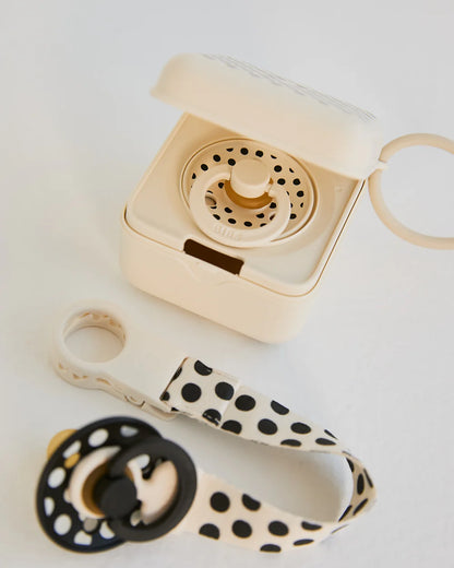 BIBS Pacifier Box - Polka Ivory/Black
