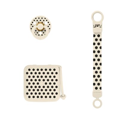BIBS Gift Set, Soothe & Go - Polka Ivory/Black