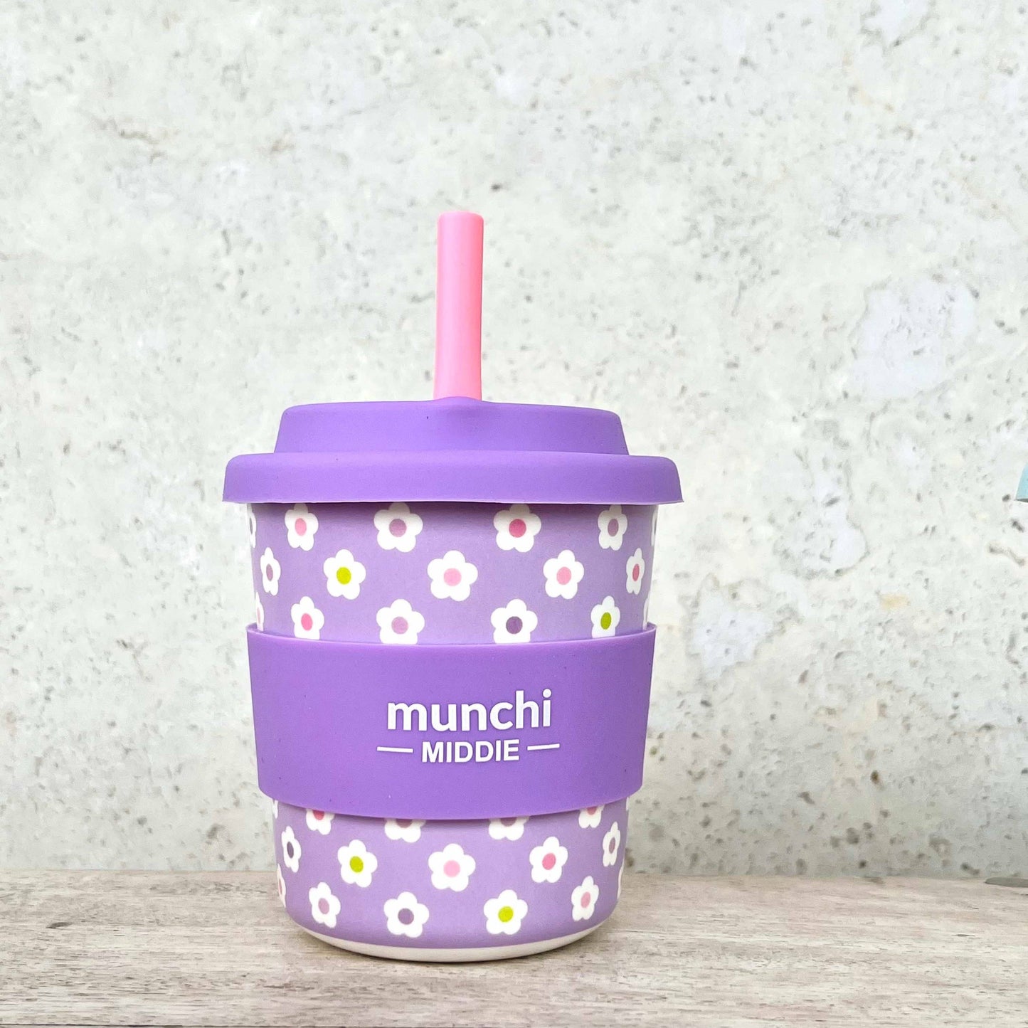 Flower Middie Single Cup - Straw Included