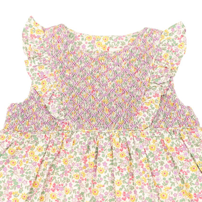 Korango Frill Smocked Dress Yellow Floral
