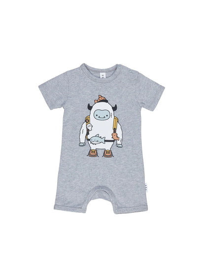 Huxbaby Yeti Short Romper - Grey Marle