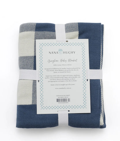 Gingham Baby Blanket - Blue