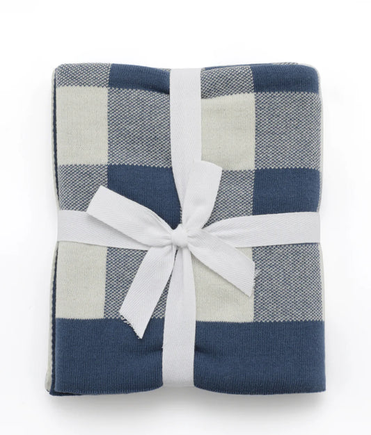 Gingham Baby Blanket - Blue