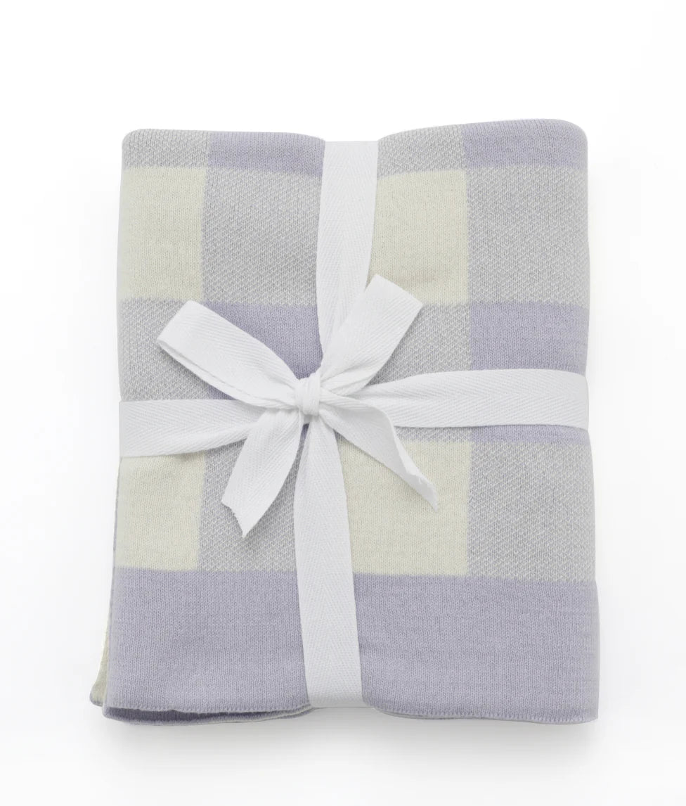 Gingham Baby Blanket - Lilac