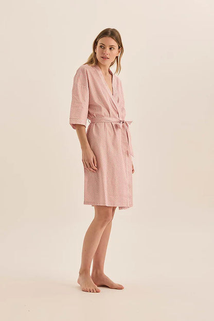 Gingerlilly Indigo Pink Diamond Cotton Robe