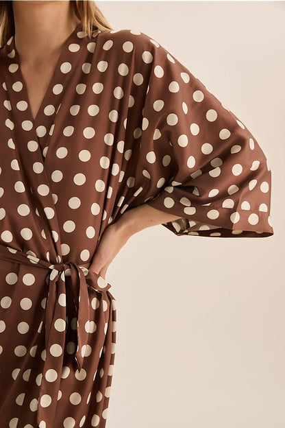 Gingerlilly Lana Brown Spot Robe