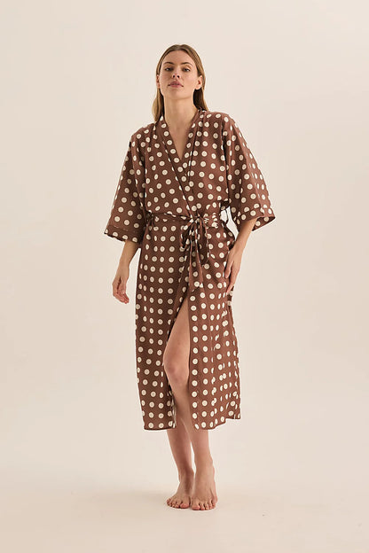 Gingerlilly Lana Brown Spot Robe
