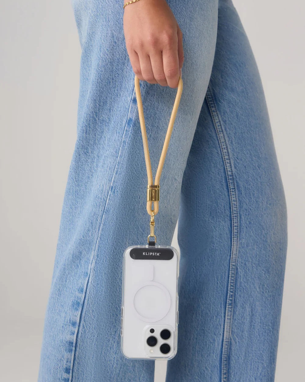 LOOP Phone Wrist Strap - Tan & Gold