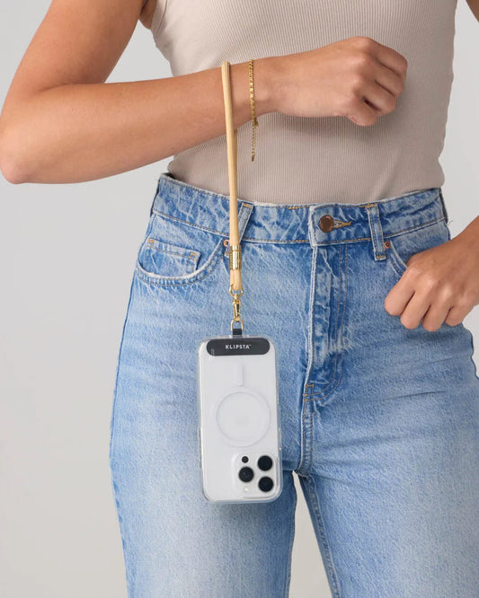 LOOP Phone Wrist Strap - Tan & Gold