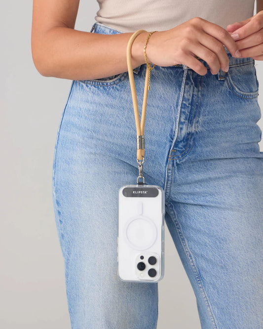 LOOP Phone Wrist Strap - Tan & Silver