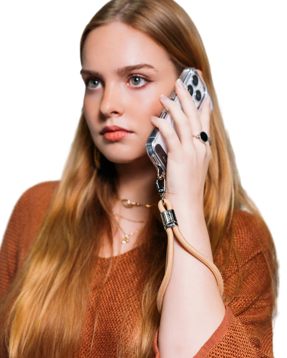 LOOP Phone Wrist Strap - Tan & Silver