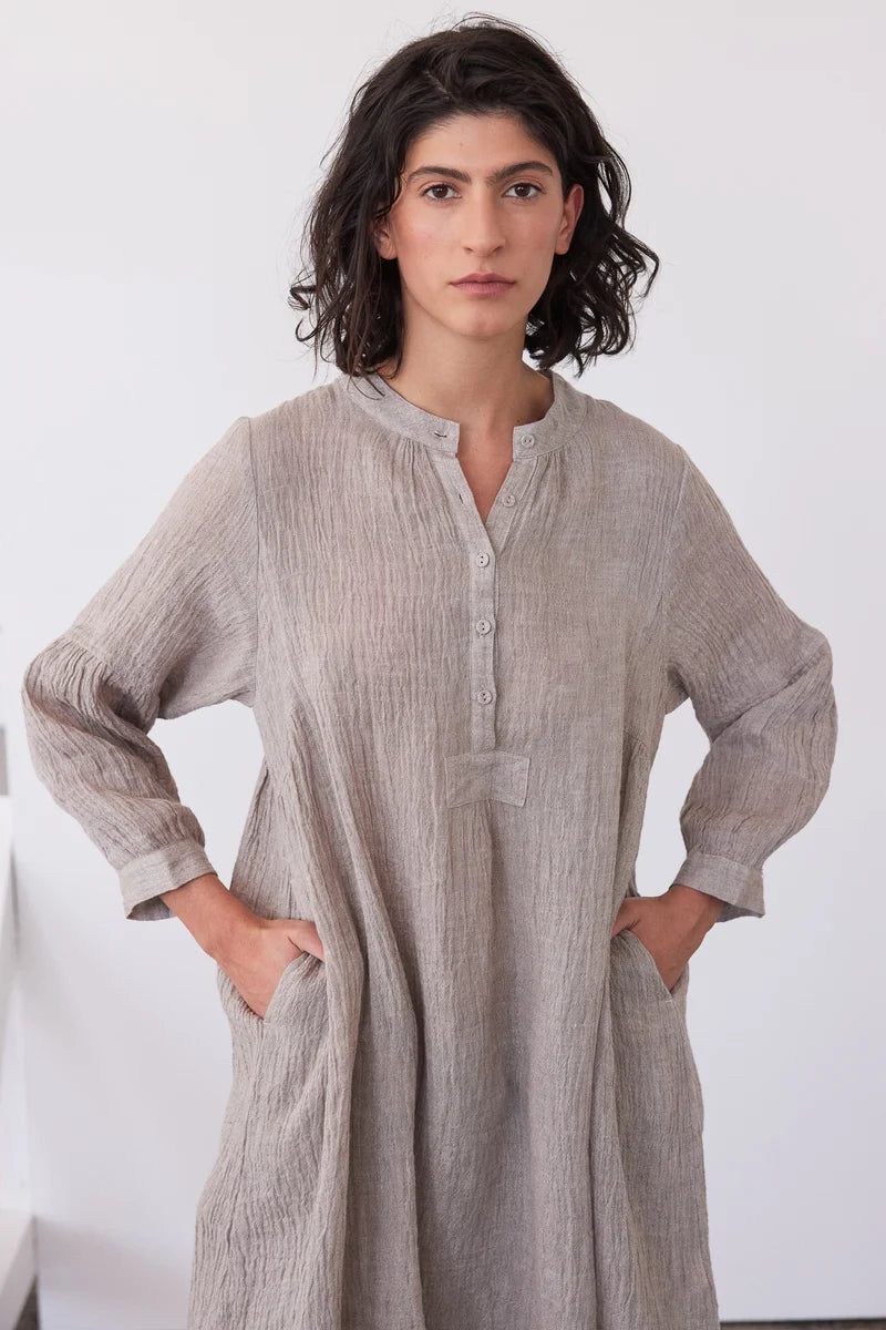 Eva's Sunday Marika Relaxed Dress - Stone Gauze