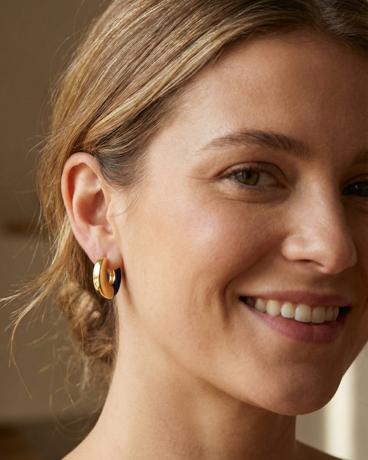 ELK Itva Hoop Earring - Bright Navy