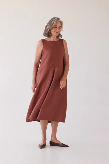 Paloma Sleeveless Dress - Brick