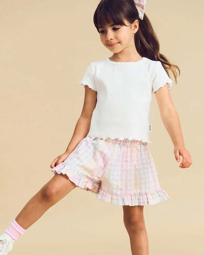 Huxbaby Rainbow Check Skort