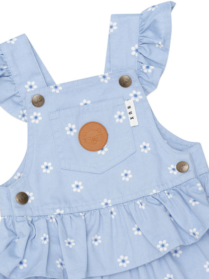 Huxbaby Ditsy Floral Tiered Overall Dress | Chambray
