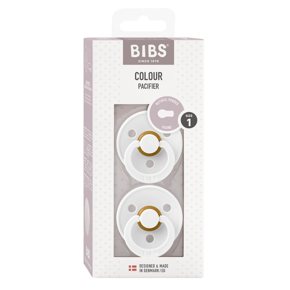 BIBS Colour Dummy - White (2 Pack)