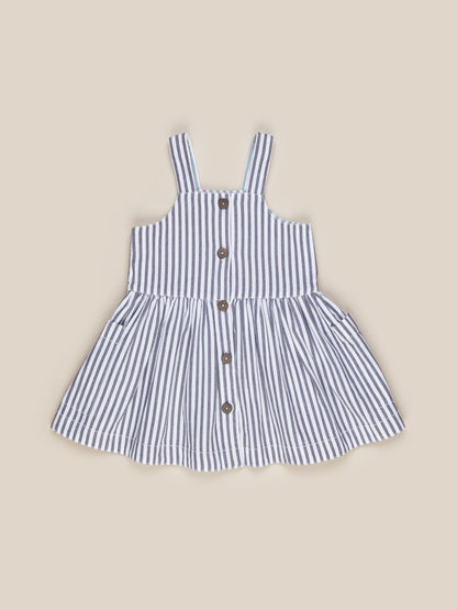 Huxbaby Reversible Dress- Ink & Surf Stripe