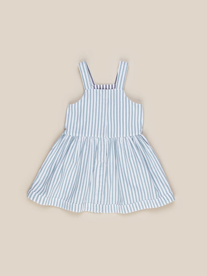 Huxbaby Reversible Dress- Ink & Surf Stripe