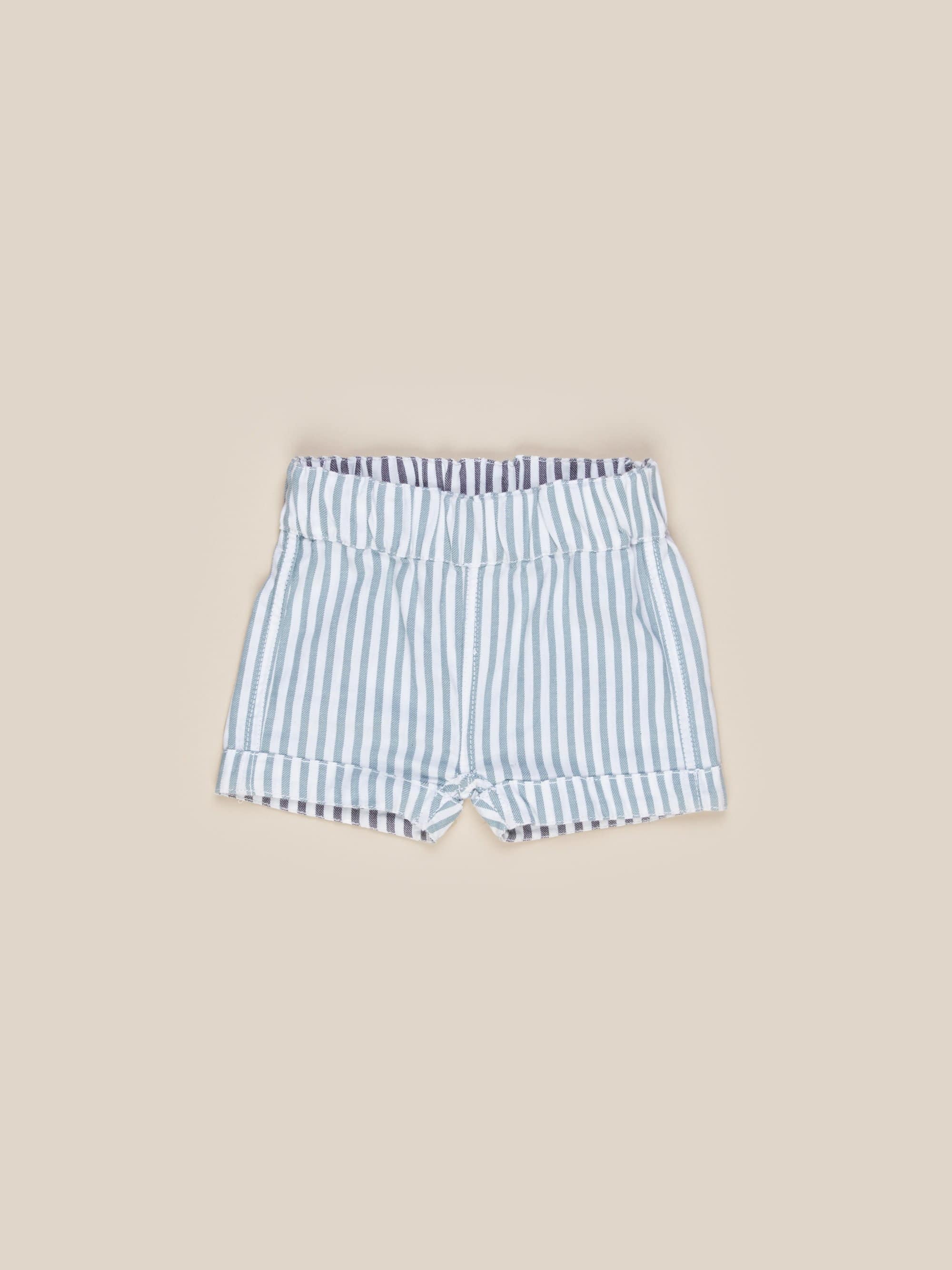 Huxbaby Reversible Chino Short- Ink & Surf Stripe